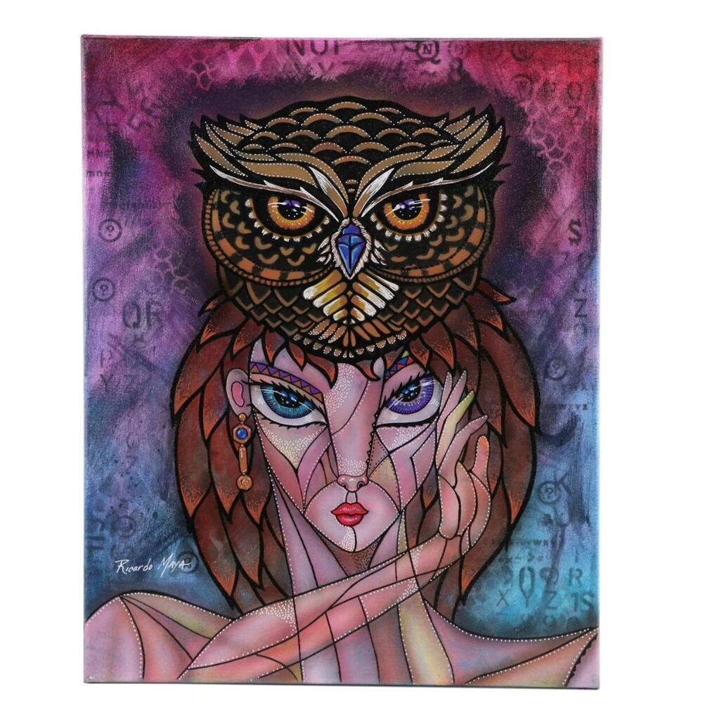 Ricardo Maya Surrealist Abstract Portrait Acrylic Painting